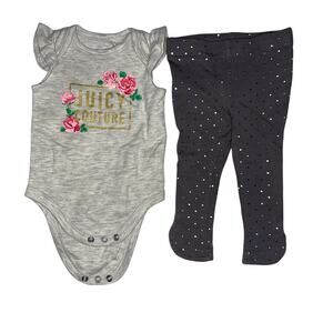 Juicy Couture Newborn Girls 2-Piece Set – Size 0-3 Months (Runs Small)